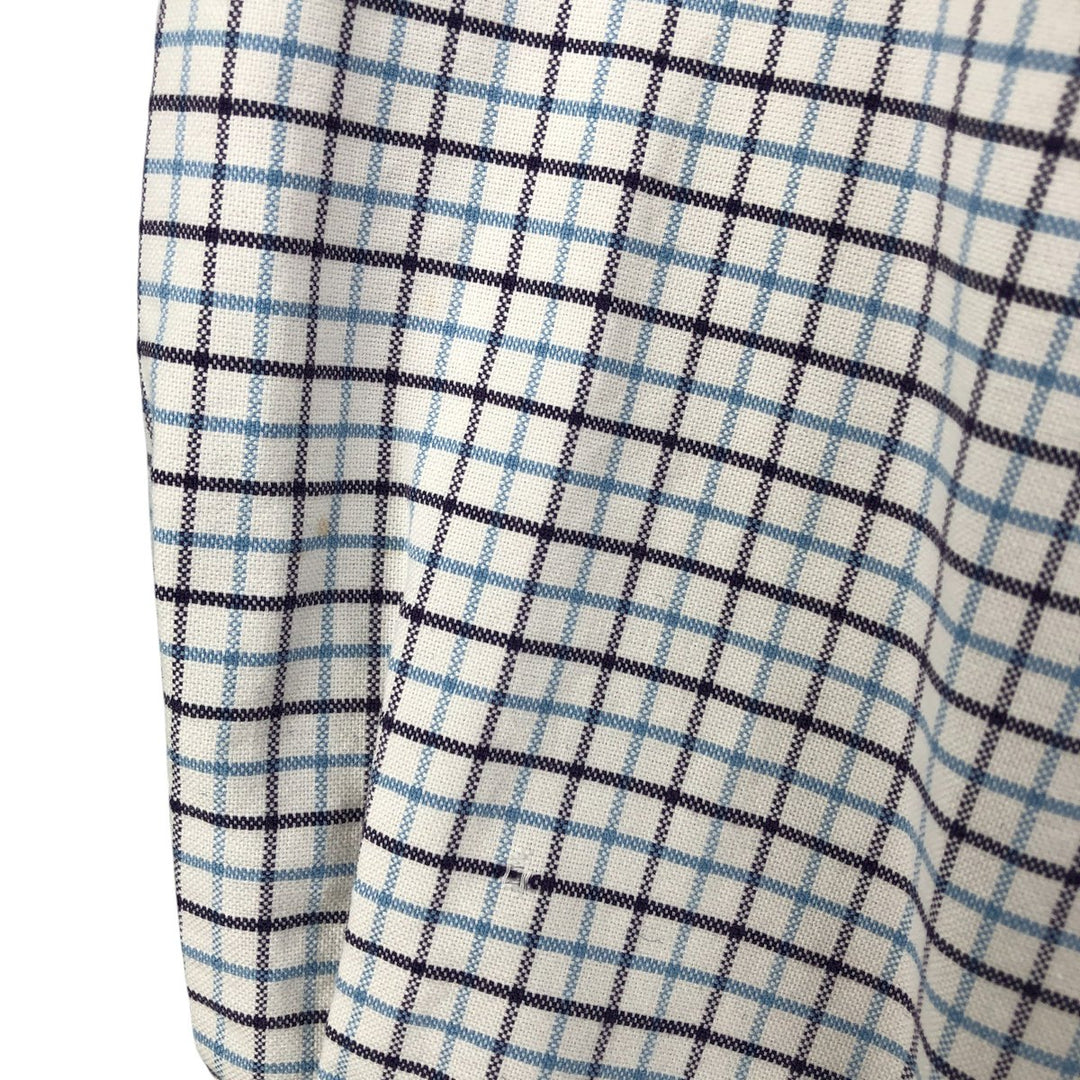 Ralph Lauren CUSTOM FIT long sleeve button down check shirt men's size M cotton white type Vintage Second Hand