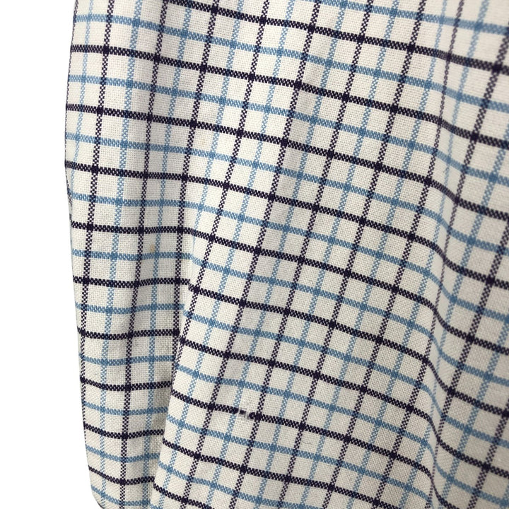 Ralph Lauren CUSTOM FIT long sleeve button down check shirt men's size M cotton white type Vintage Second Hand