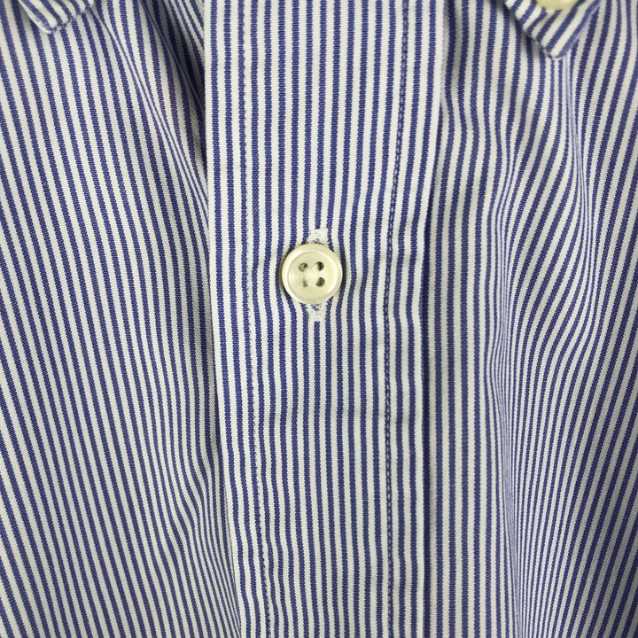 Ralph Lauren CUSTOM FIT long sleeve button down striped shirt men's size L cotton white type Vintage Second Hand