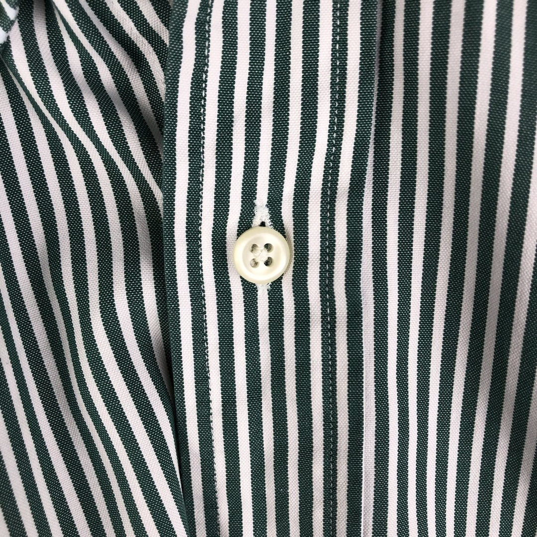 Ralph Lauren Classic Fit Long Sleeve Button Down Striped Shirt Men's Size L cotton green type Vintage Second Hand