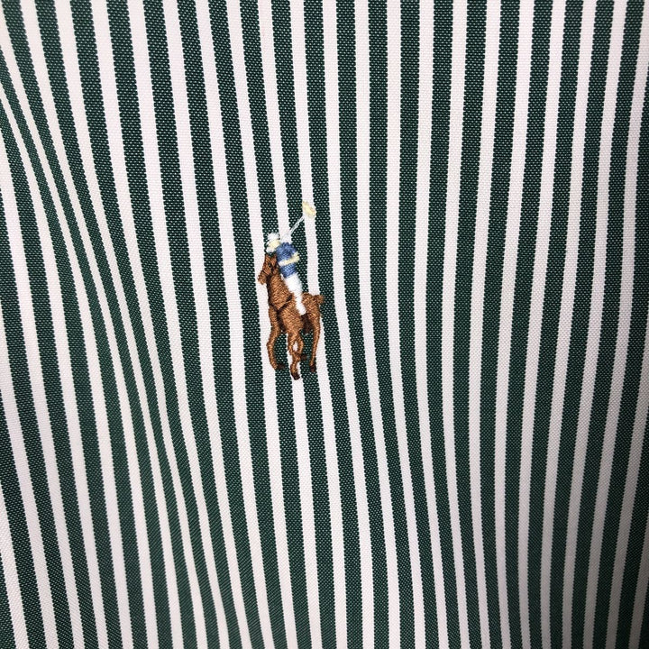 Ralph Lauren Classic Fit Long Sleeve Button Down Striped Shirt Men's Size L cotton green type Vintage Second Hand
