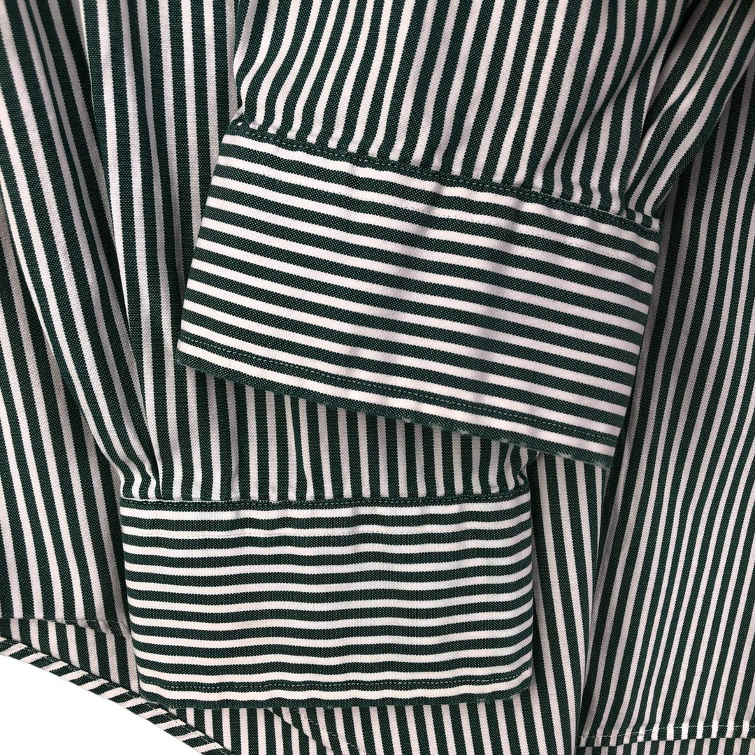 Ralph Lauren Classic Fit Long Sleeve Button Down Striped Shirt Men's Size L cotton green type Vintage Second Hand