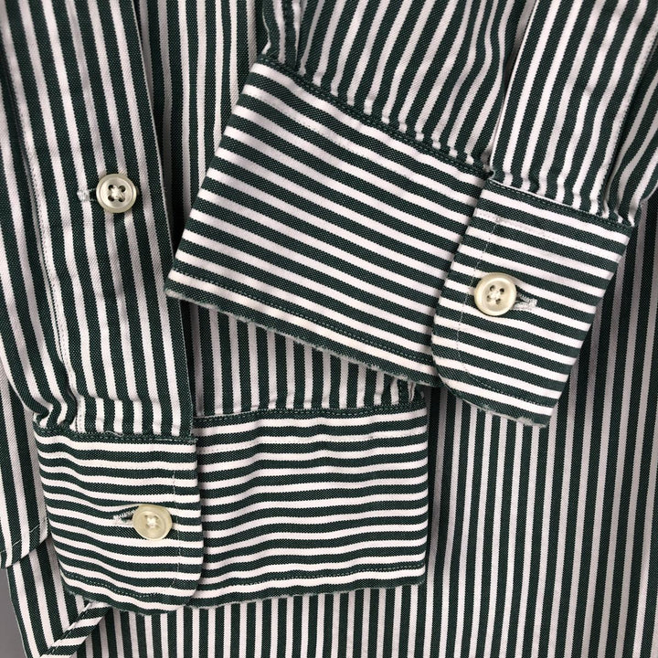 Ralph Lauren Classic Fit Long Sleeve Button Down Striped Shirt Men's Size L cotton green type Vintage Second Hand