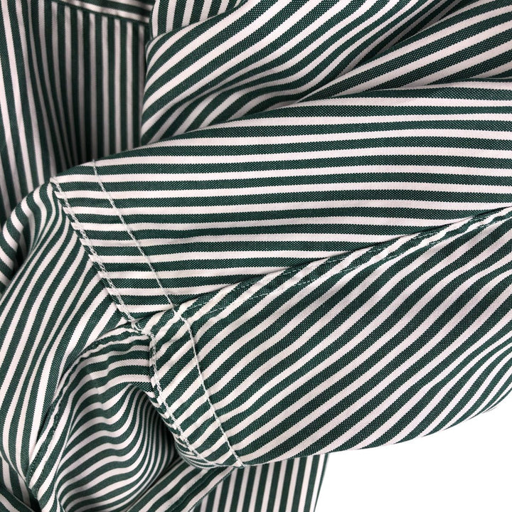 Ralph Lauren Classic Fit Long Sleeve Button Down Striped Shirt Men's Size L cotton green type Vintage Second Hand