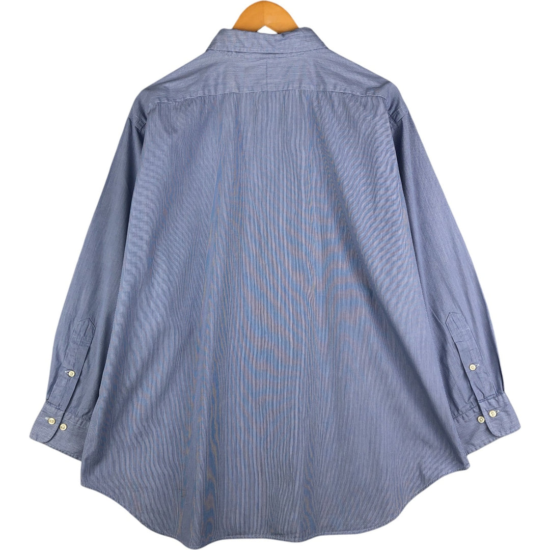 Ralph Lauren POLO by Ralph Lauren ANDREW Classic Fit Long Sleeve Striped Shirt, Men's XL cotton blue type Vintage Second Hand