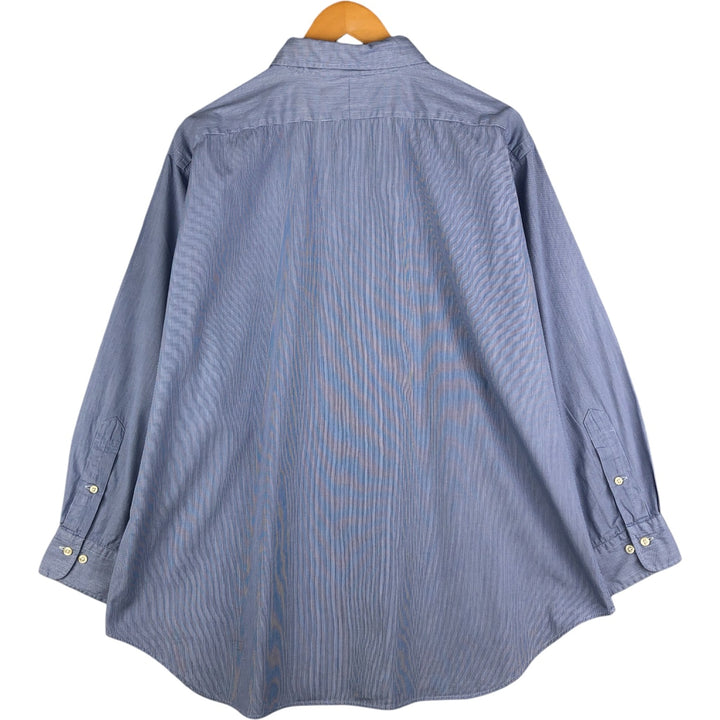Ralph Lauren POLO by Ralph Lauren ANDREW Classic Fit Long Sleeve Striped Shirt, Men's XL cotton blue type Vintage Second Hand