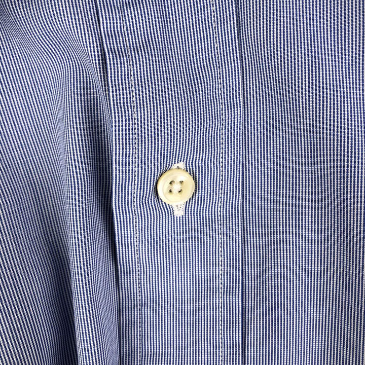 Ralph Lauren POLO by Ralph Lauren ANDREW Classic Fit Long Sleeve Striped Shirt, Men's XL cotton blue type Vintage Second Hand