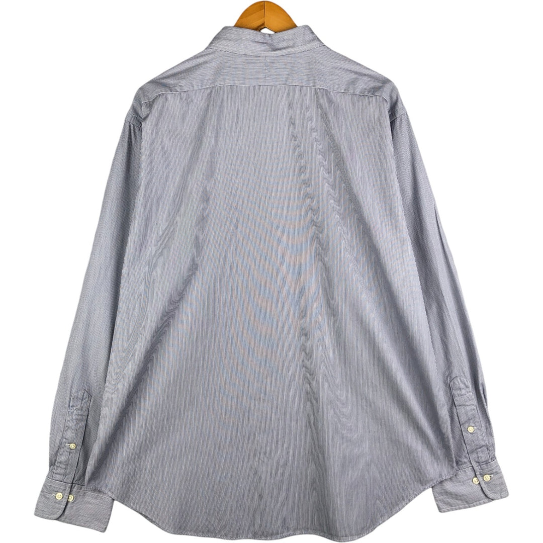 Ralph Lauren POLO by Ralph Lauren ANDREW Classic Fit Long Sleeve Striped Shirt, Men's XL cotton white type Vintage Second Hand