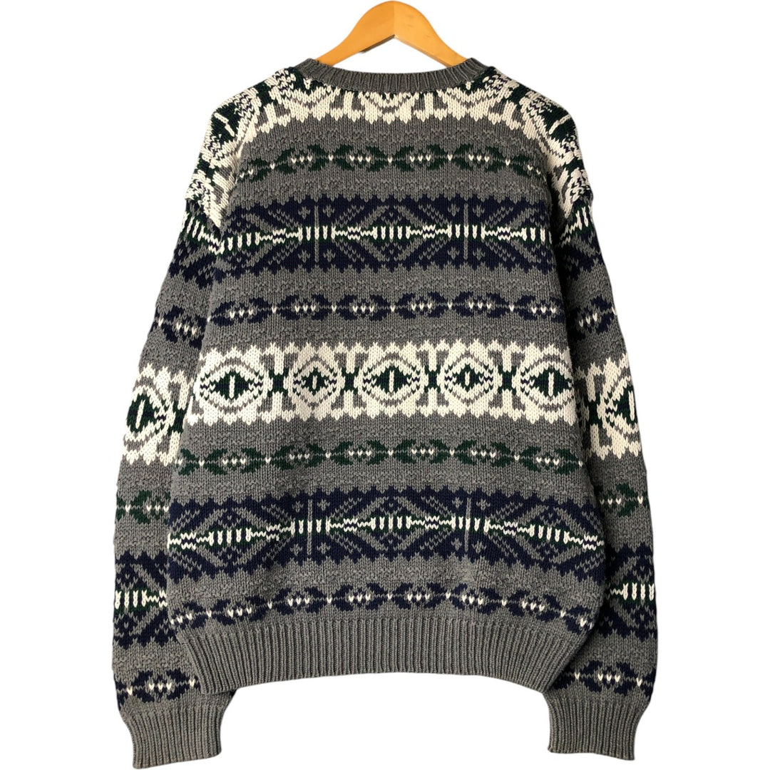 90'S GAP Old Gap Fair Isle Pattern Knit Sweater, Men's XL, Vintage unclear gray type Vintage Second Hand