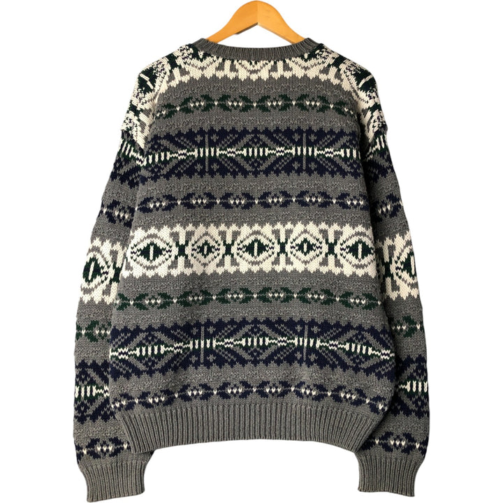 90'S GAP Old Gap Fair Isle Pattern Knit Sweater, Men's XL, Vintage unclear gray type Vintage Second Hand