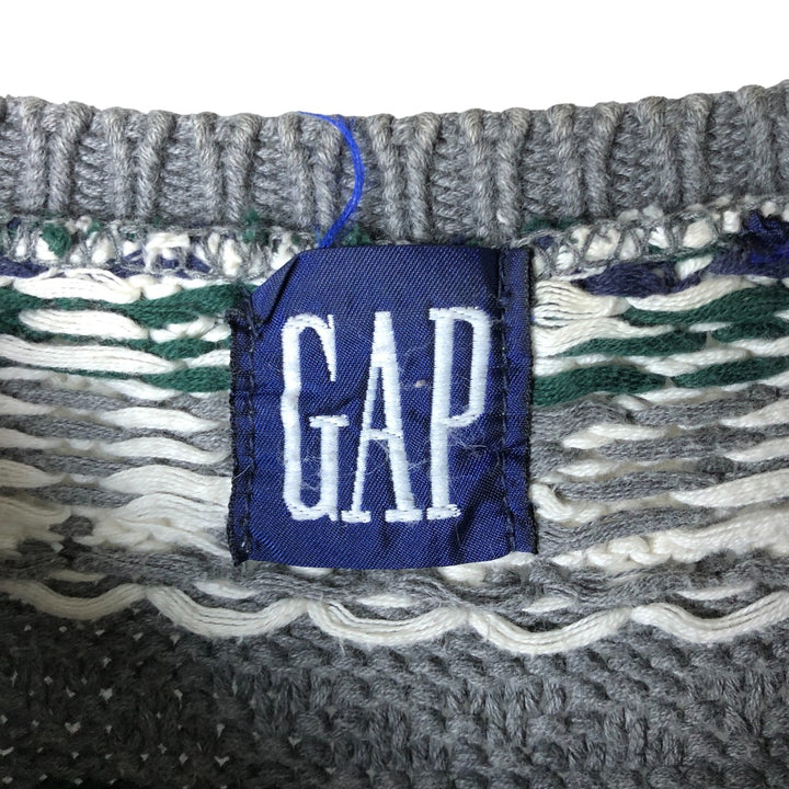90'S GAP Old Gap Fair Isle Pattern Knit Sweater, Men's XL, Vintage unclear gray type Vintage Second Hand