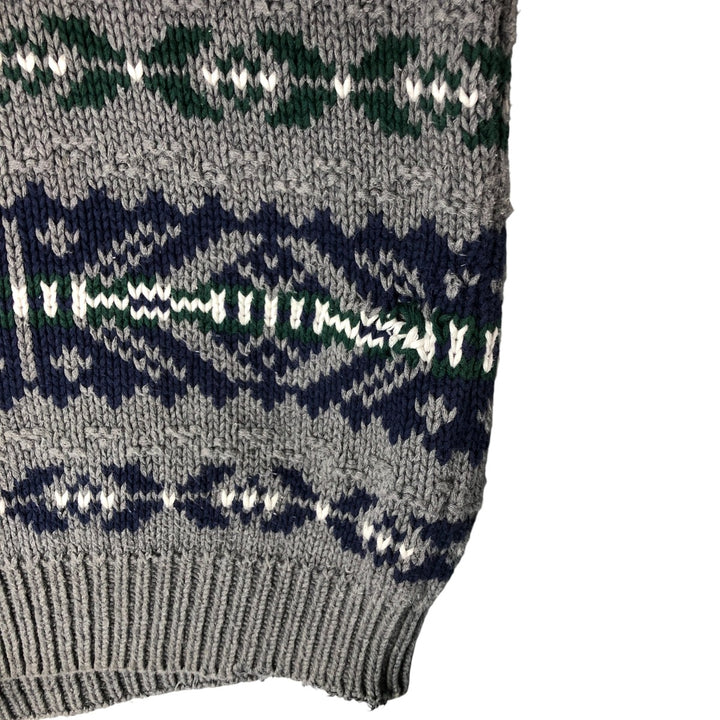 90'S GAP Old Gap Fair Isle Pattern Knit Sweater, Men's XL, Vintage unclear gray type Vintage Second Hand