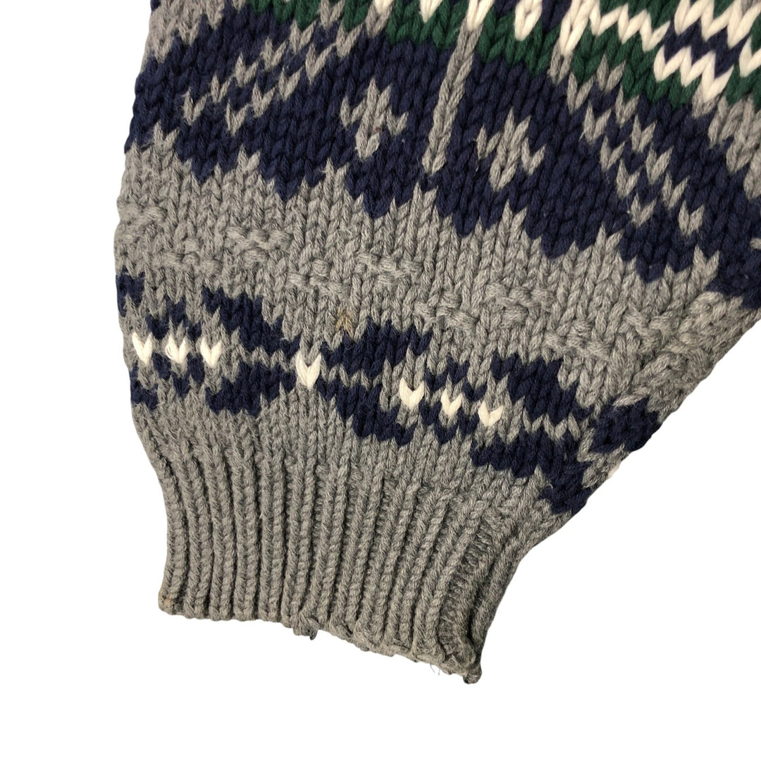 90'S GAP Old Gap Fair Isle Pattern Knit Sweater, Men's XL, Vintage unclear gray type Vintage Second Hand