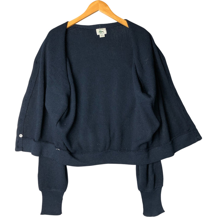 80s-90'S Lacoste IZOD Acrylic Knit Cardigan Made in USA Men's L Size Vintage Oron Acrylic navy blue type Vintage Second Hand