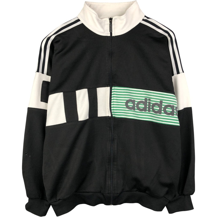 Vintage 80s-90'S adidas track jacket, men's M size polyester black type Vintage Second Hand
