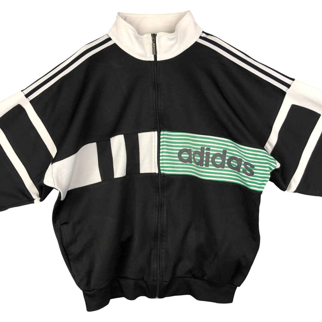 Vintage 80s-90'S adidas track jacket, men's M size polyester black type Vintage Second Hand