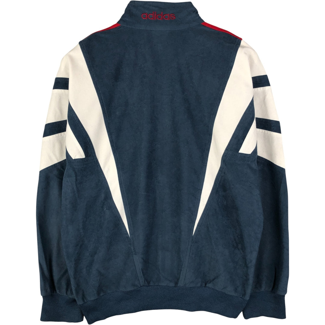 Vintage 90s-00'S Adidas Velour Jersey Track Jacket, Men's Size Small polyester Navy blue Vintage Second Hand