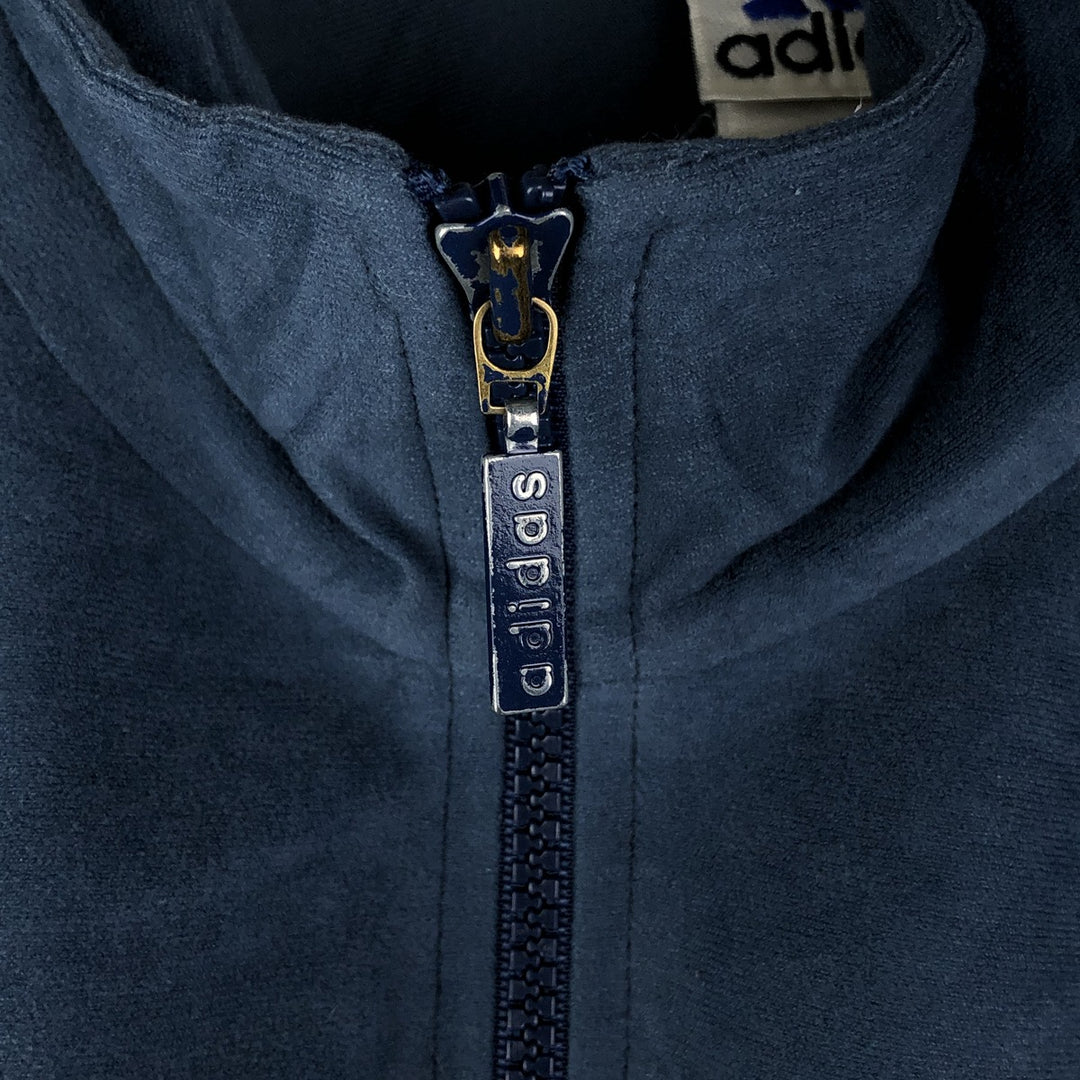 Vintage 90s-00'S Adidas Velour Jersey Track Jacket, Men's Size Small polyester Navy blue Vintage Second Hand