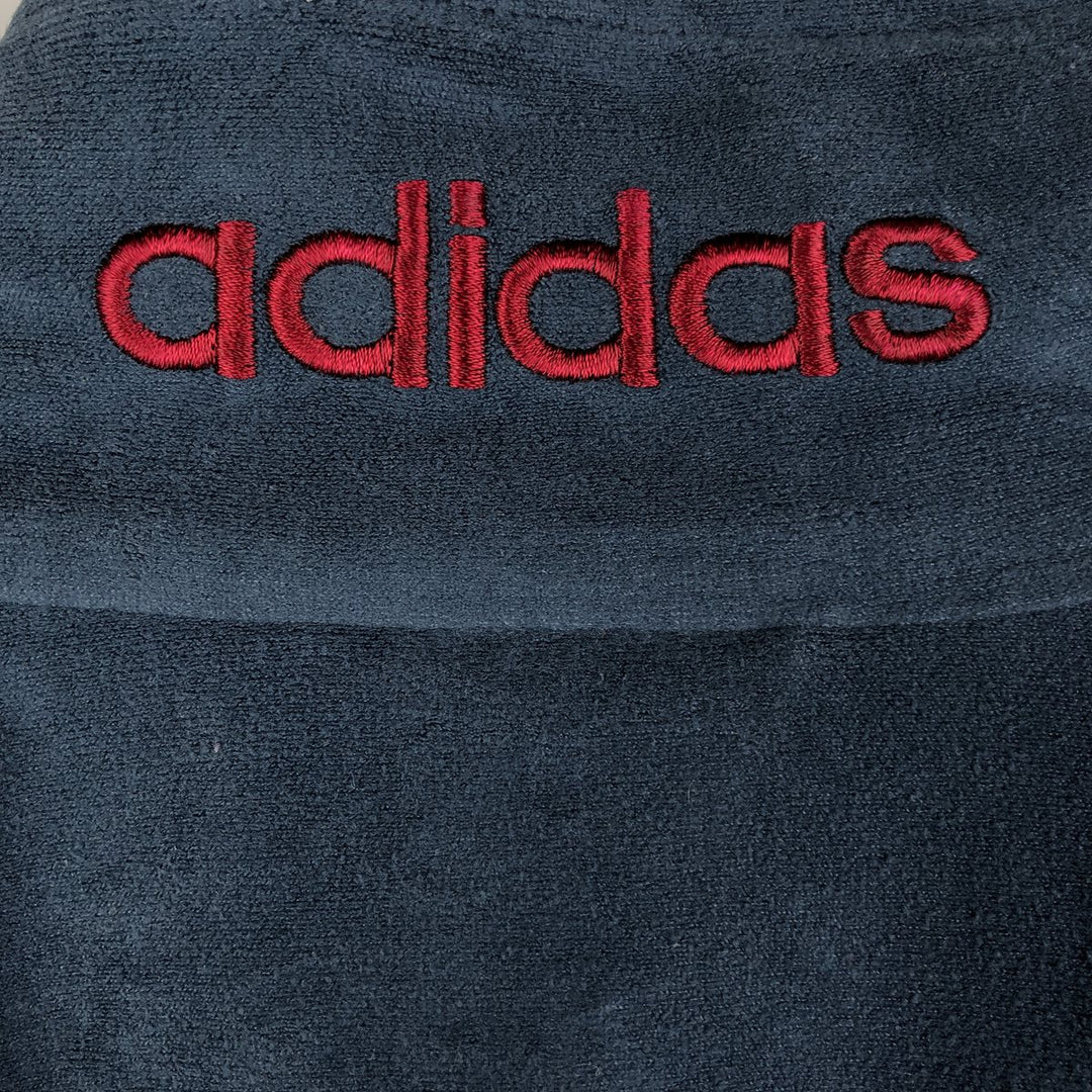 Vintage 90s-00'S Adidas Velour Jersey Track Jacket, Men's Size Small polyester Navy blue Vintage Second Hand
