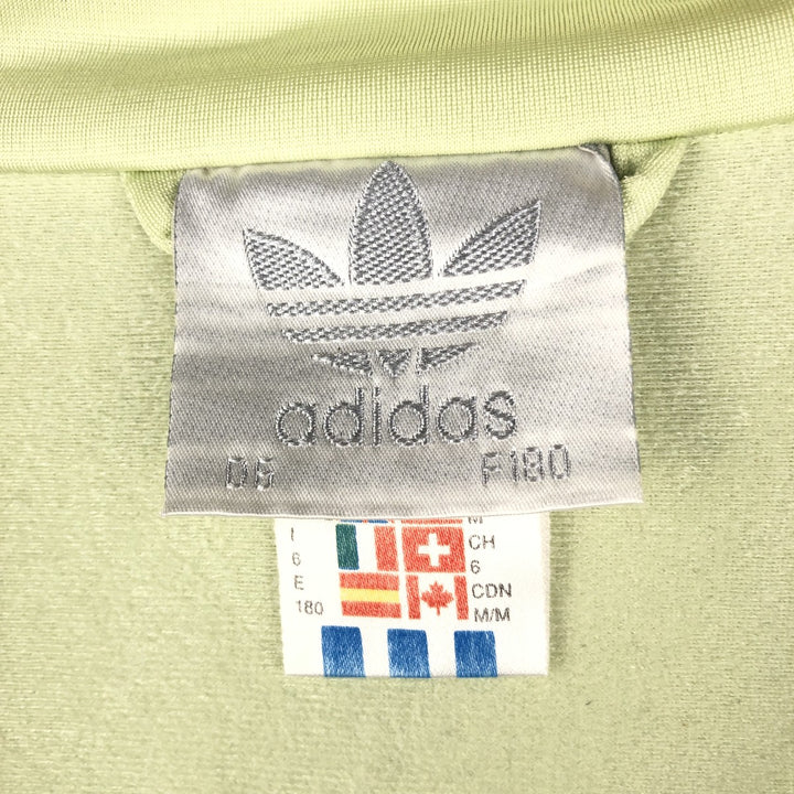 Vintage 80s-90'S Adidas back logo track jacket, size M, men's polyester green type yellow green Vintage Second Hand