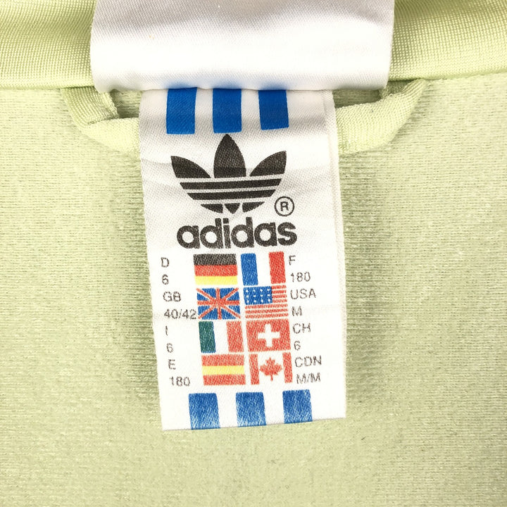 Vintage 80s-90'S Adidas back logo track jacket, size M, men's polyester green type yellow green Vintage Second Hand