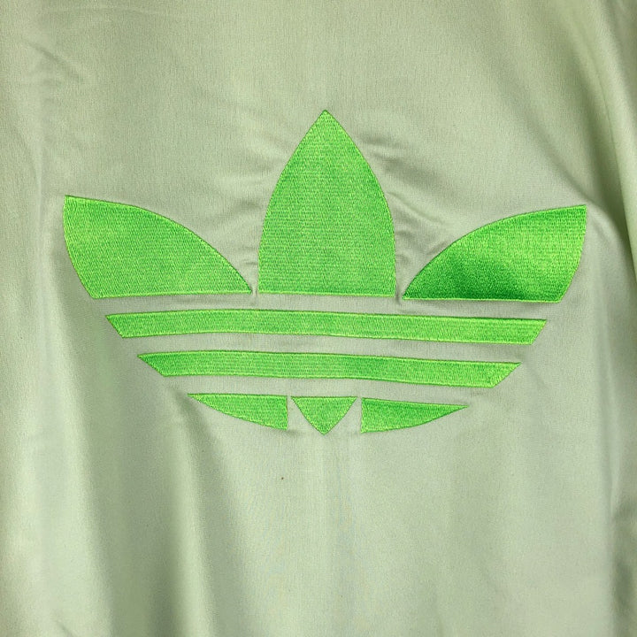Vintage 80s-90'S Adidas back logo track jacket, size M, men's polyester green type yellow green Vintage Second Hand