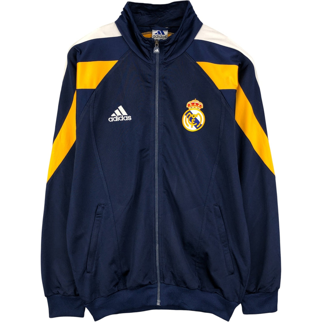 Vintage 90s-00'S Adidas La Liga Real Madrid Track Jacket, Men's Size Medium polyester navy blue type Vintage Second Hand