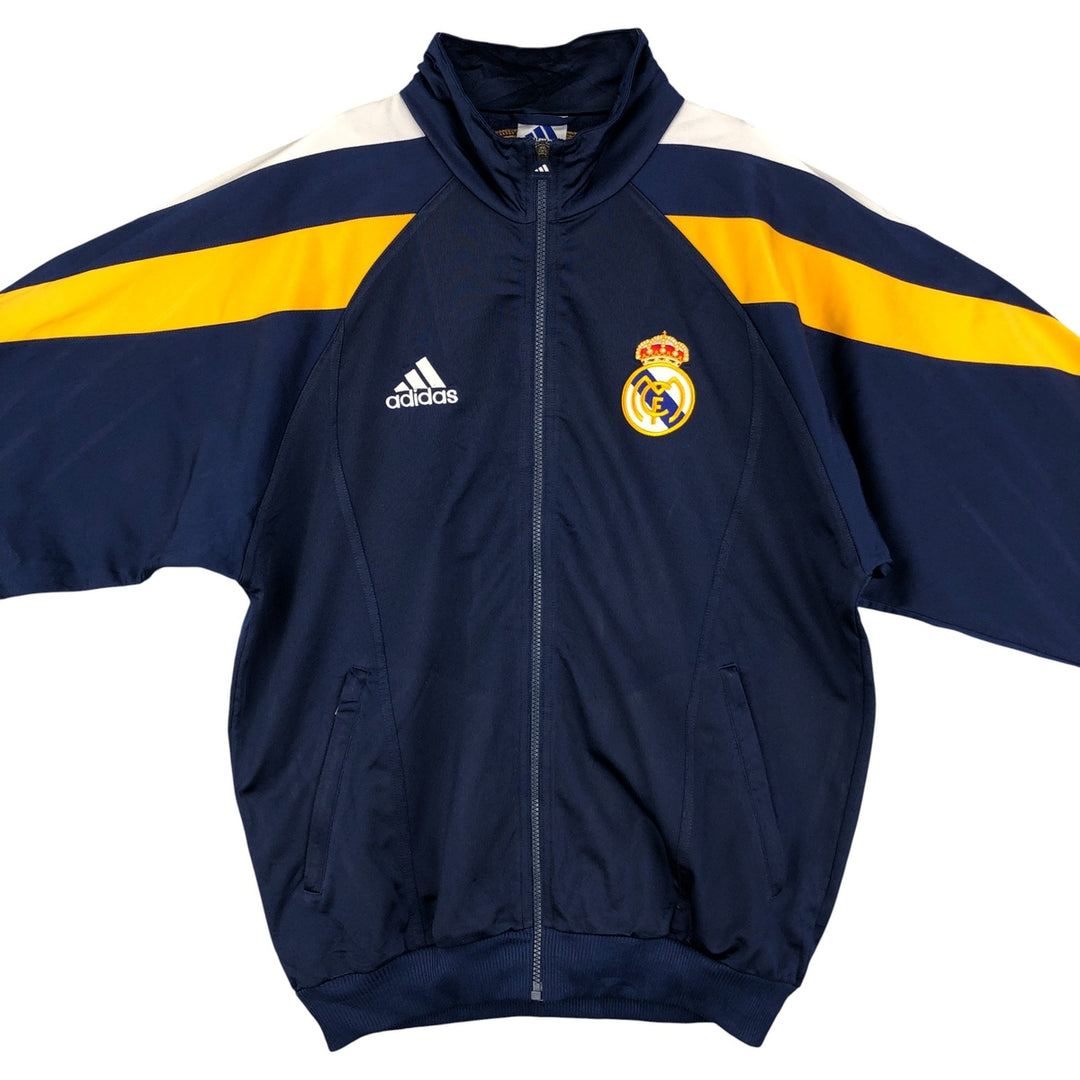 Vintage 90s-00'S Adidas La Liga Real Madrid Track Jacket, Men's Size Medium polyester navy blue type Vintage Second Hand