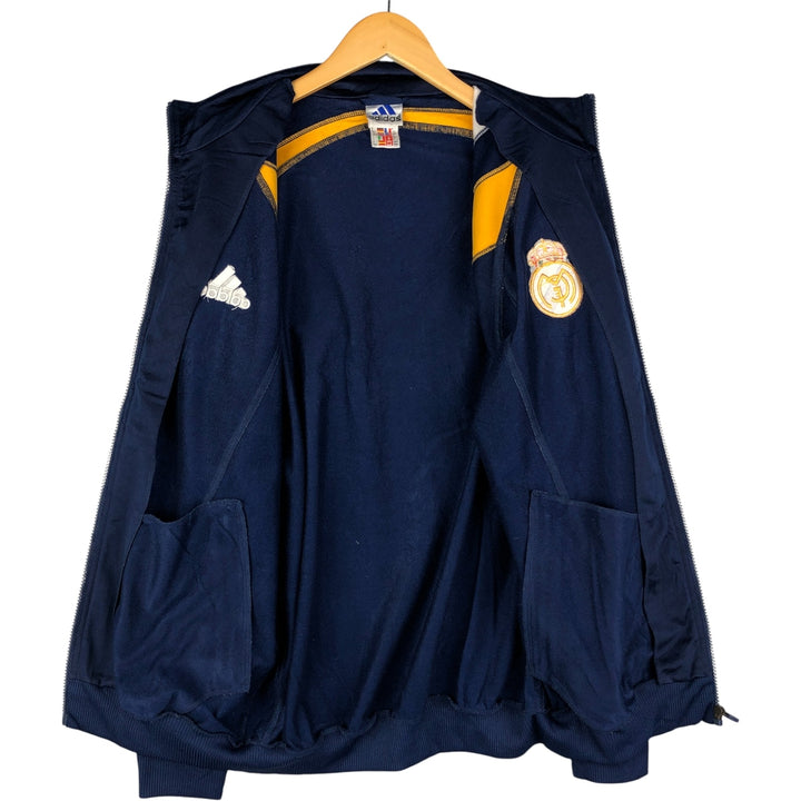 Vintage 90s-00'S Adidas La Liga Real Madrid Track Jacket, Men's Size Medium polyester navy blue type Vintage Second Hand