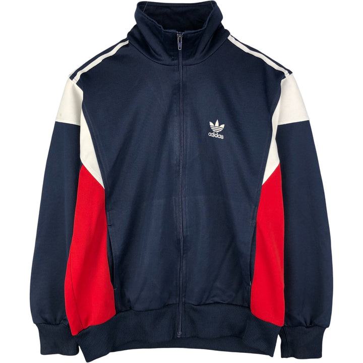 Vintage 1980'S Adidas tricolor track jacket, size L, men's unclear navy blue type Vintage Second Hand