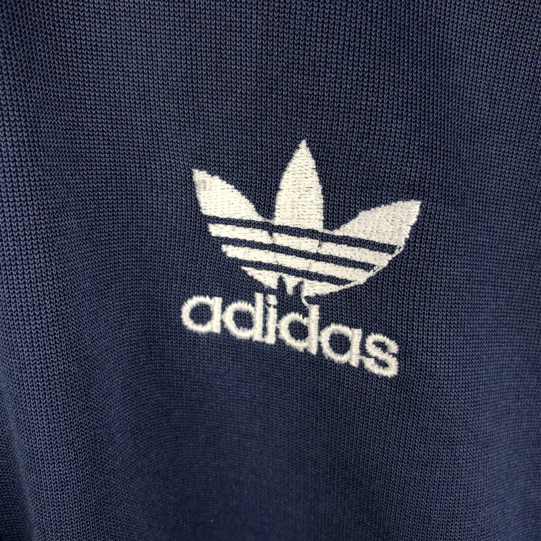Vintage 1980'S Adidas tricolor track jacket, size L, men's unclear navy blue type Vintage Second Hand
