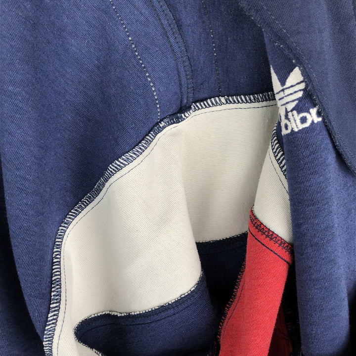 Vintage 1980'S Adidas tricolor track jacket, size L, men's unclear navy blue type Vintage Second Hand