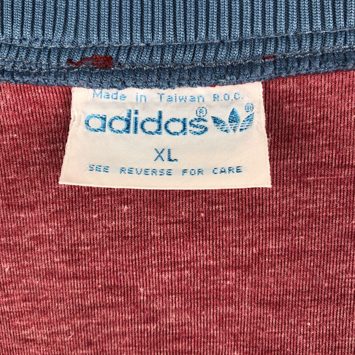 Vintage 70s-80'S Adidas track jacket, men's size XL polyester burgundy type Vintage Second Hand