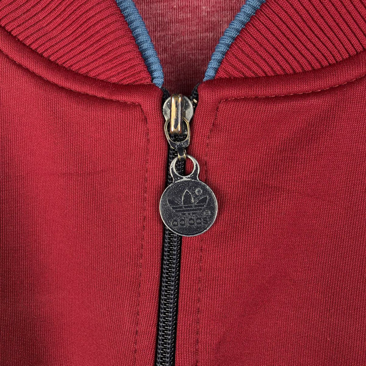 Vintage 70s-80'S Adidas track jacket, men's size XL polyester burgundy type Vintage Second Hand