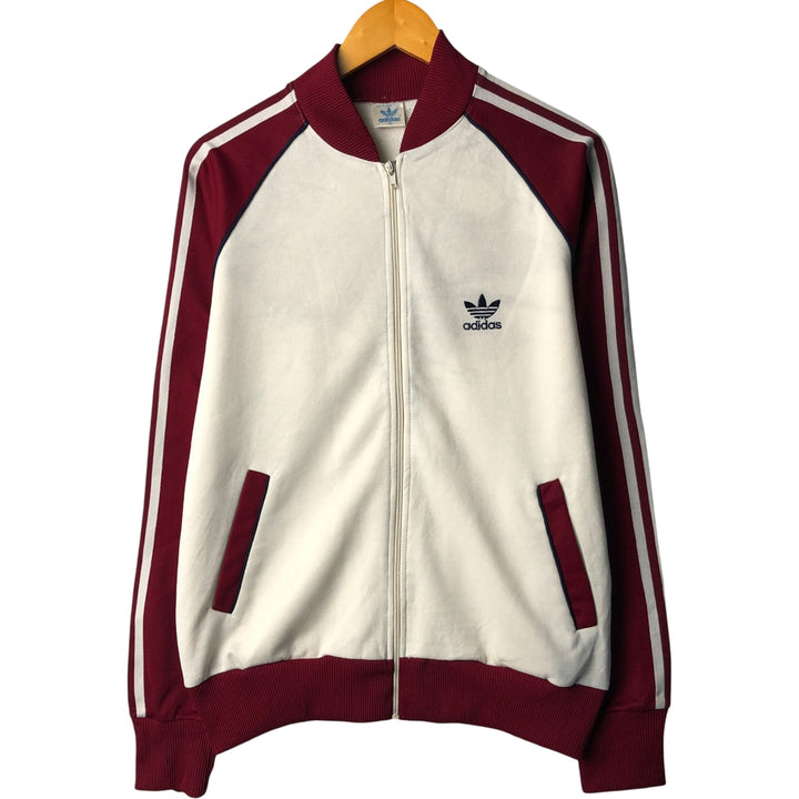 Vintage 80'S adidas track jacket, size M for men unclear burgundy type Vintage Second Hand