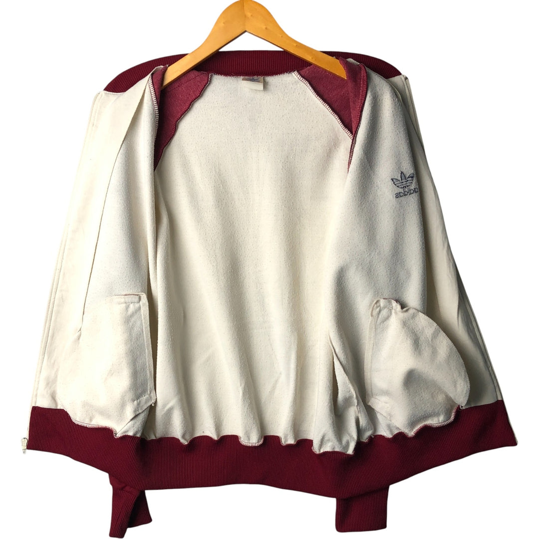 Vintage 80'S adidas track jacket, size M for men unclear burgundy type Vintage Second Hand
