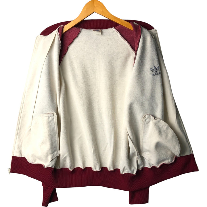 Vintage 80'S adidas track jacket, size M for men unclear burgundy type Vintage Second Hand