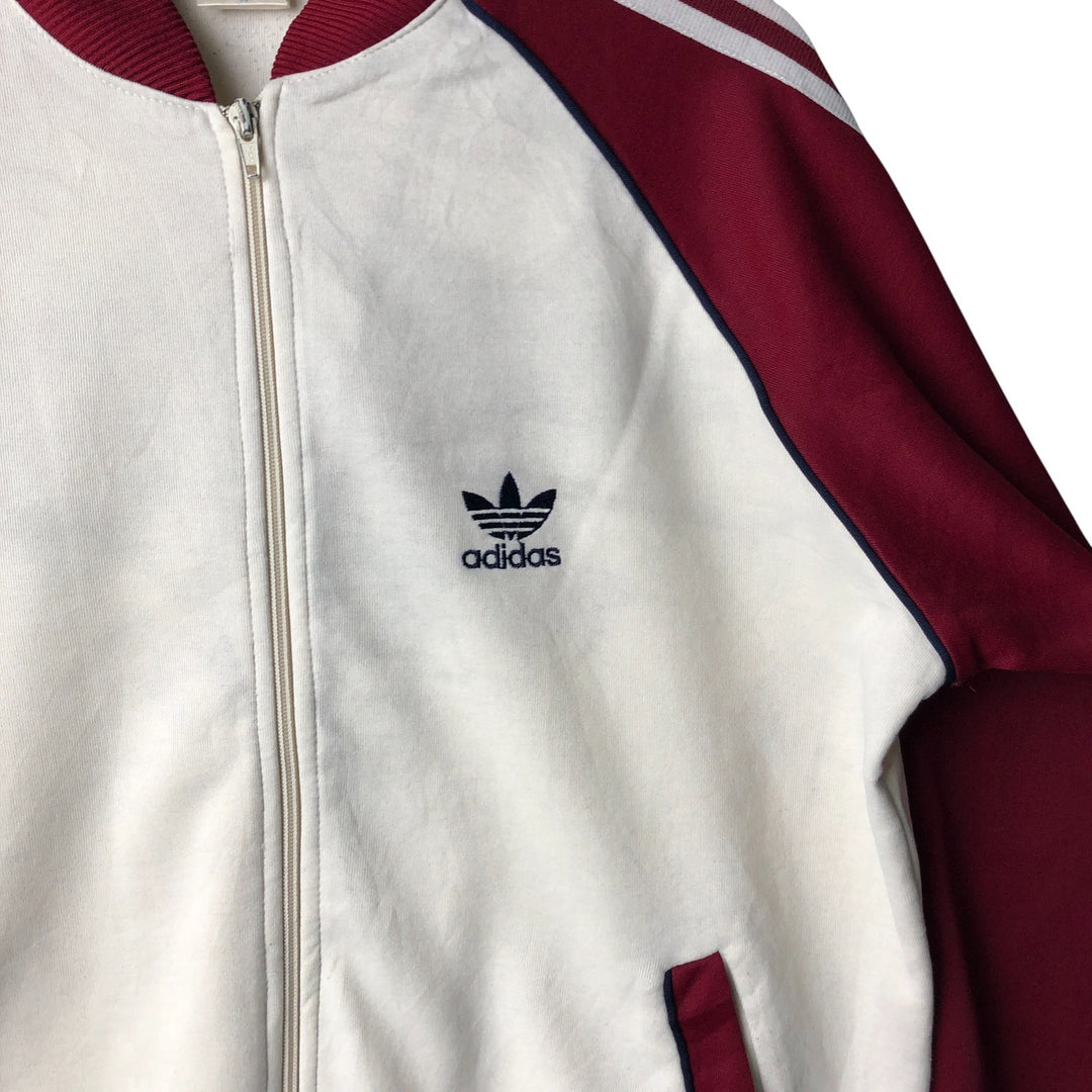 Vintage 80'S adidas track jacket, size M for men unclear burgundy type Vintage Second Hand