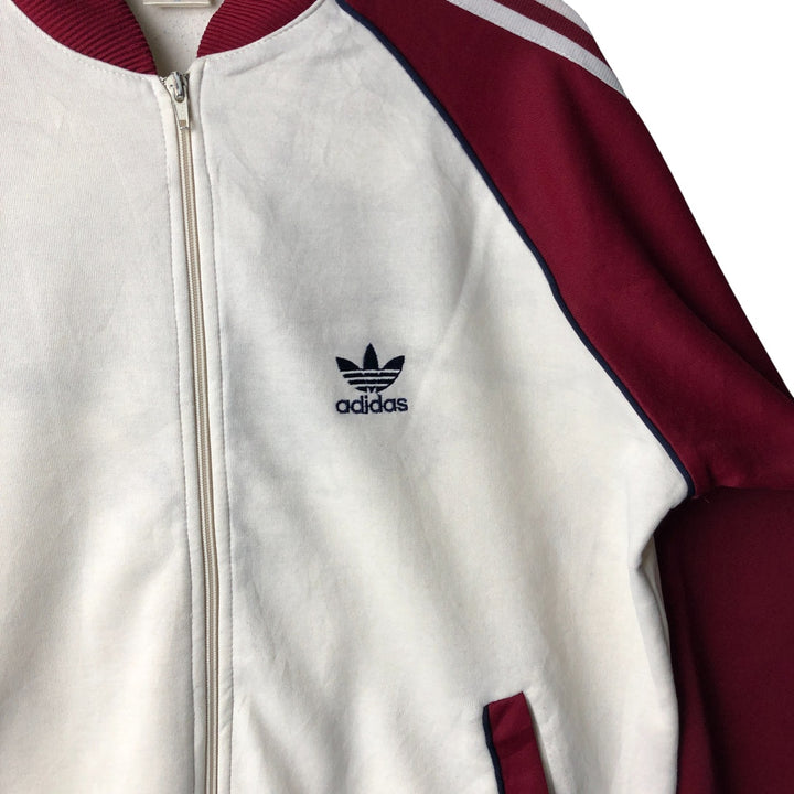 Vintage 80'S adidas track jacket, size M for men unclear burgundy type Vintage Second Hand