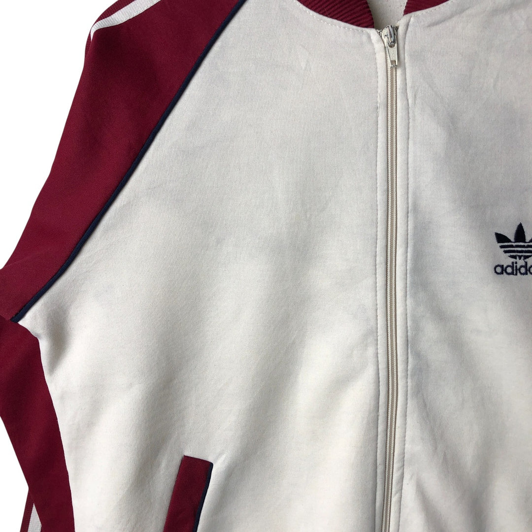 Vintage 80'S adidas track jacket, size M for men unclear burgundy type Vintage Second Hand