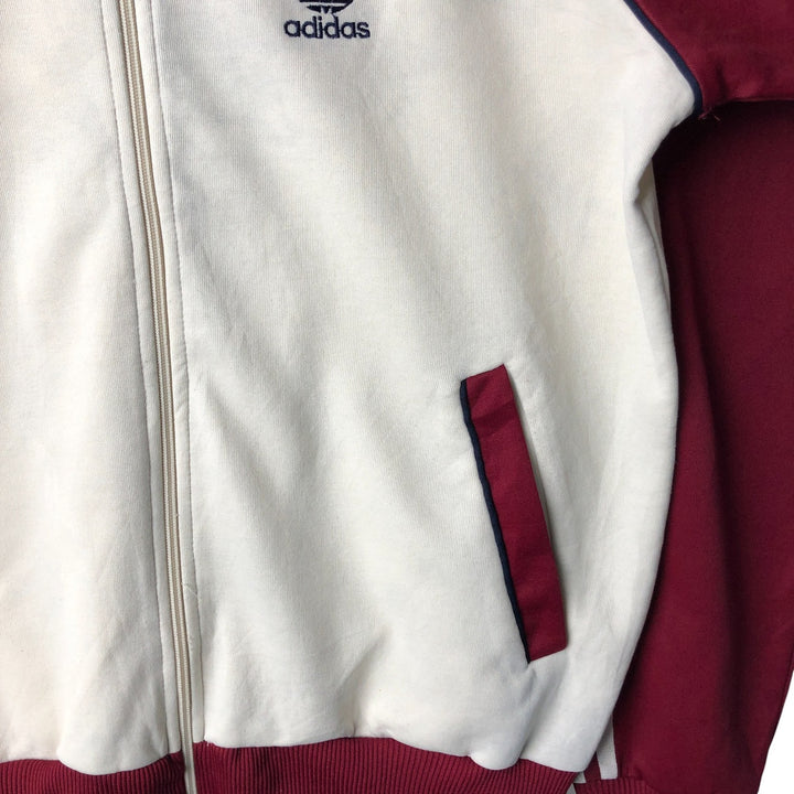 Vintage 80'S adidas track jacket, size M for men unclear burgundy type Vintage Second Hand