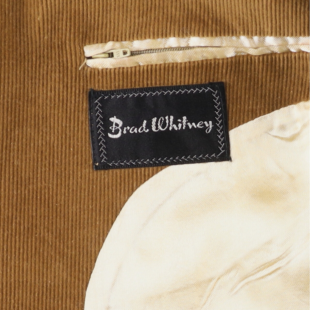 Brad Whitney Vintage Corduroy Tailored Jacket, Men's Size L cotton Beige type Vintage Second Hand