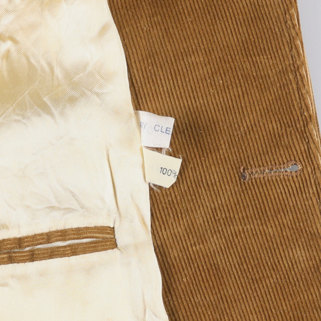 Brad Whitney Vintage Corduroy Tailored Jacket, Men's Size L cotton Beige type Vintage Second Hand