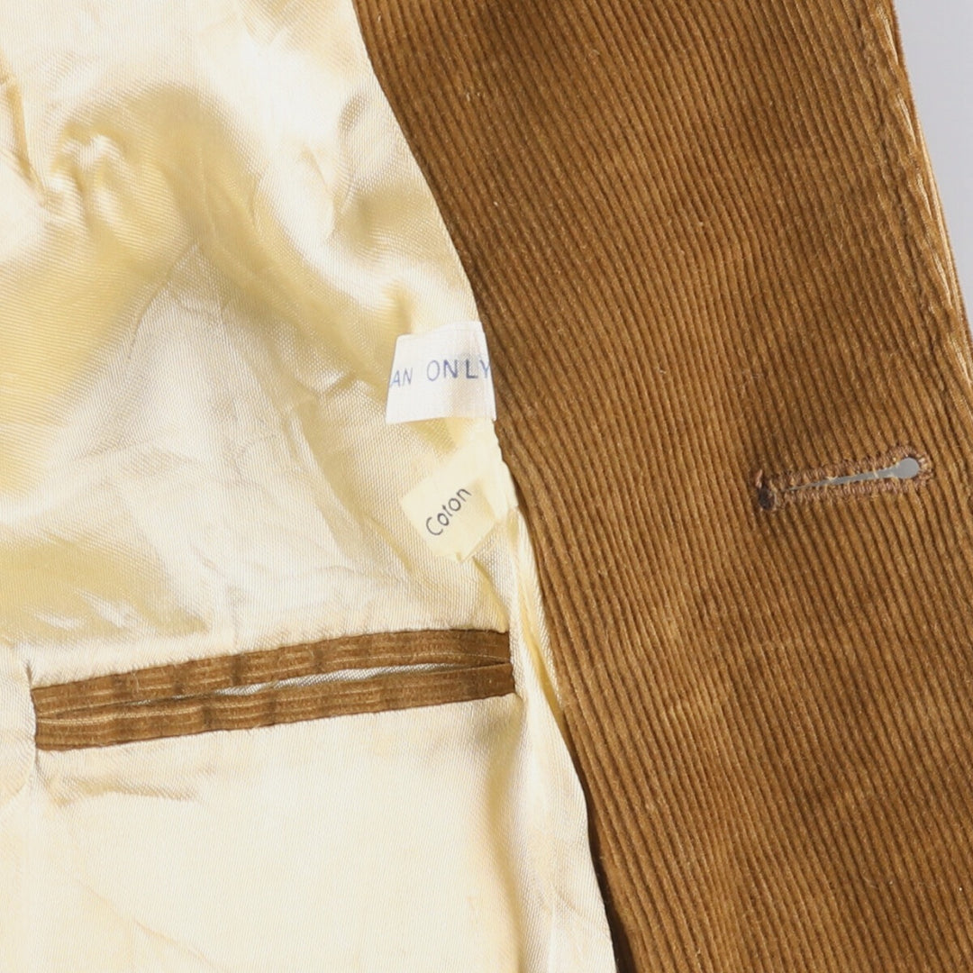 Brad Whitney Vintage Corduroy Tailored Jacket, Men's Size L cotton Beige type Vintage Second Hand