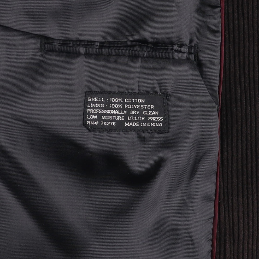 Jeremy Cobb Corduroy Tailored Jacket, Men's Size Medium cotton brown type Vintage Second Hand