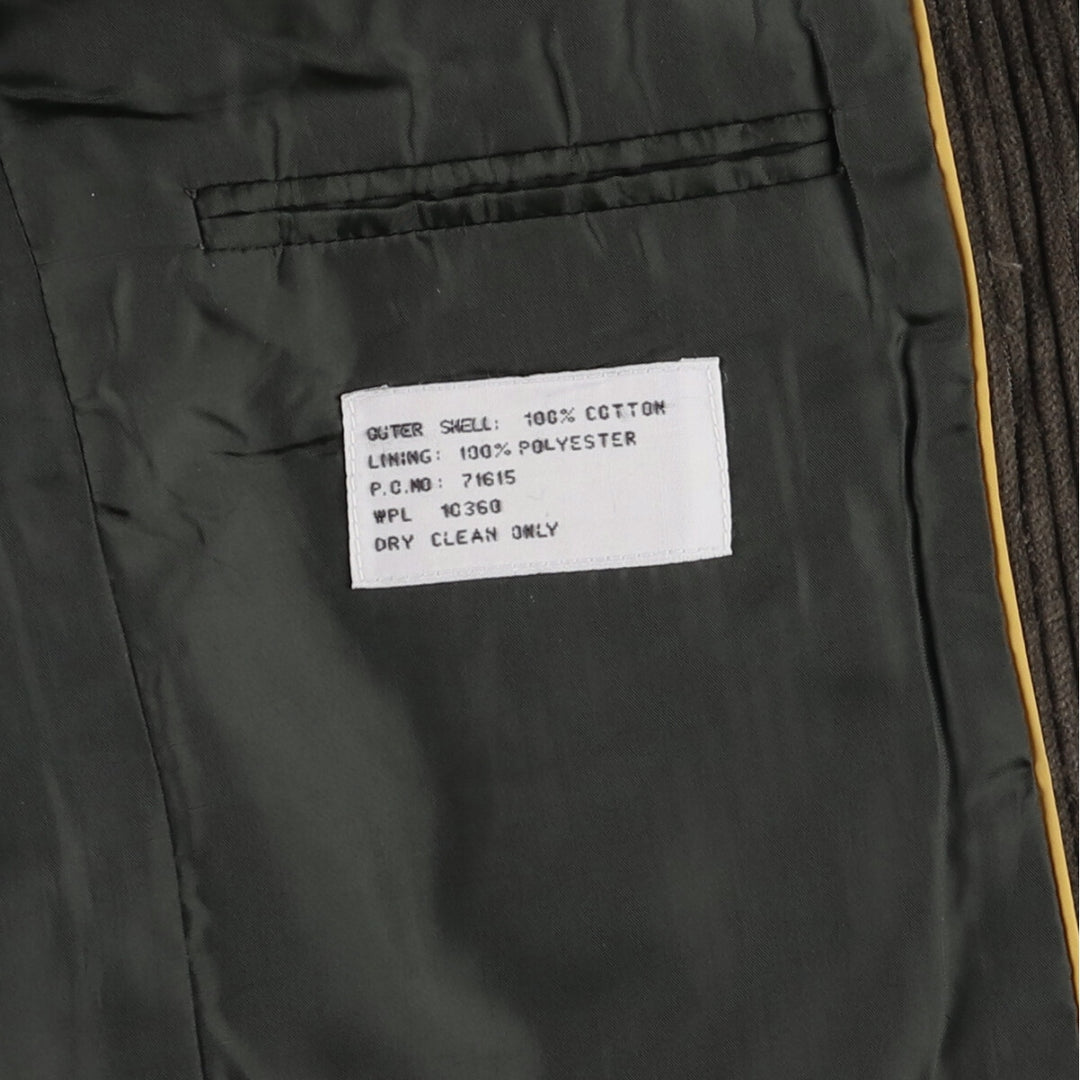 MEMBERS ONLY Corduroy Tailored Jacket, Men's Size L cotton gray type Vintage Second Hand