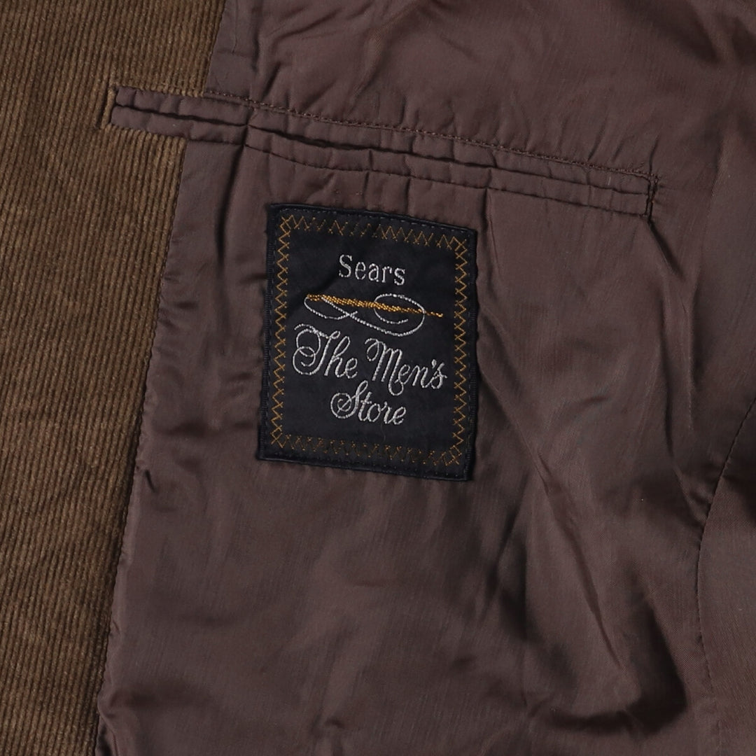 Sears The Men's Store Vintage Corduroy Tailored Jacket, Men's Size Medium unclear brown type Vintage Second Hand