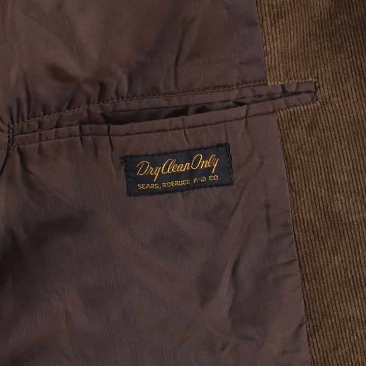 Sears The Men's Store Vintage Corduroy Tailored Jacket, Men's Size Medium unclear brown type Vintage Second Hand