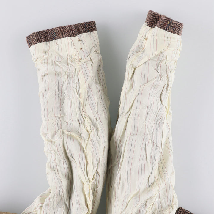 1990'S Stafford Harris Tweed Stripe Pattern with Color Nep Herringbone Wool Tailored Jacket, Made in USA wool brown type Vintage Second Hand