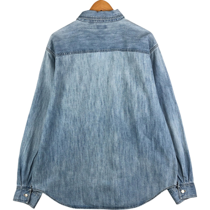 90s-00'S Levi's Jeans Long Sleeve Denim Shirt, Men's Size XL, Vintage cotton Blue type light blue Vintage Second Hand